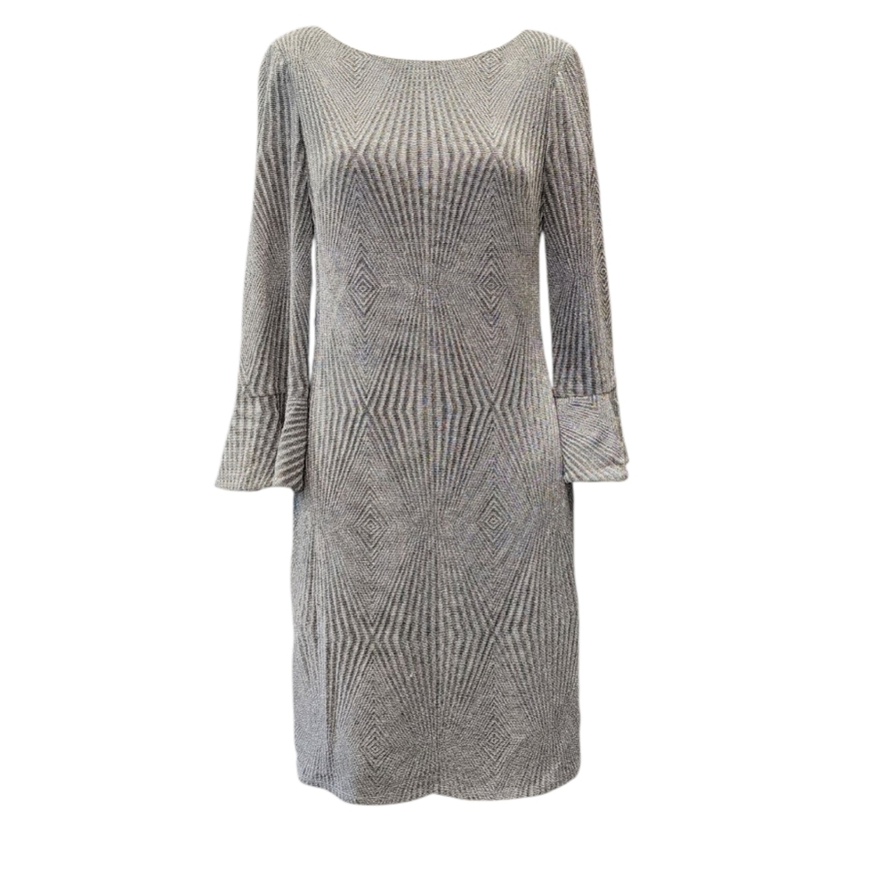 Jessica Howard Elegant Gray Knit Dress